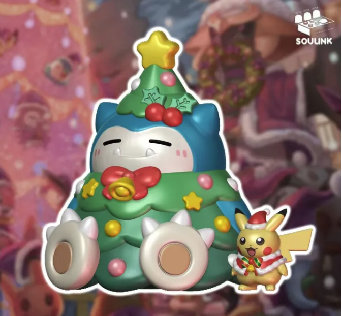 Soulink Pokemon Snorlax & Pikachu (Christmas Edition)