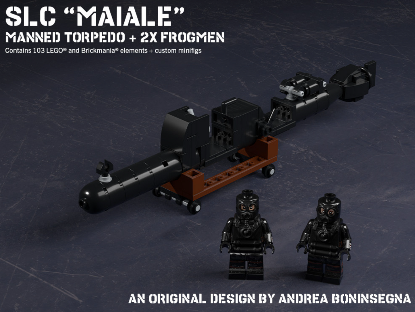 Brickmania SLC Maiale Manned Torpedo + 2 Frogmen